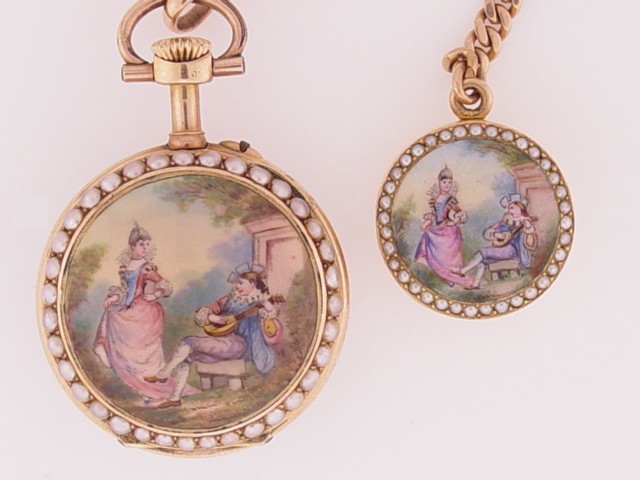 14K and enamel with matching locket