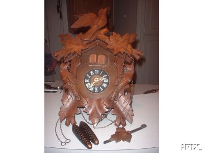Front view of my battery operated singing bird clock.