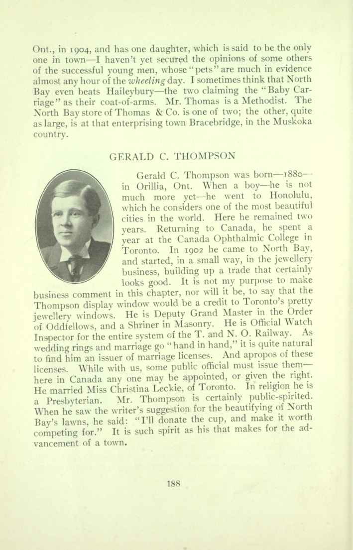 Gerald C. Thompson, Biographical Information