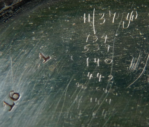 Numbers inside rear cover