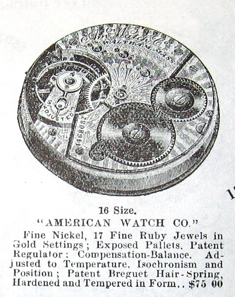 here is an 1890's advertisement for the 88' model-Am'n Watch co.